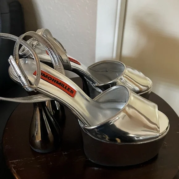 Simon Miller Peep Toe Ankle Strap Platform Sandals Shoes Heels 37 - Picture 12 of 13